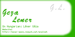 geza lener business card